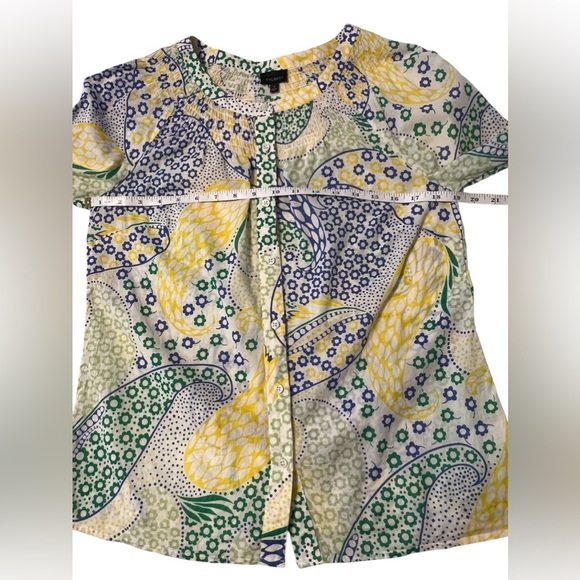 Talbots Women size small multicolor paisley Top button up long sleeve - Picture 6 of 9
